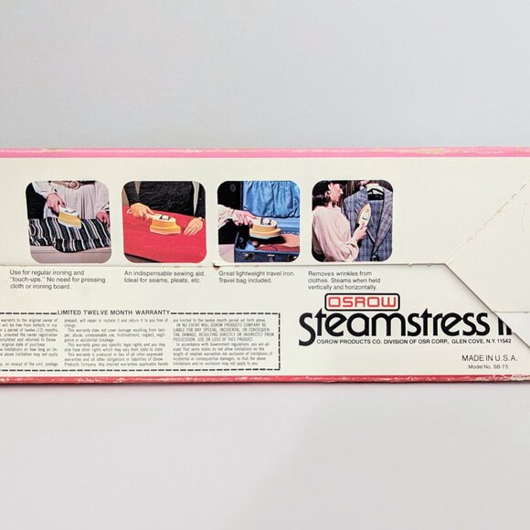 Vintage Osrow Steamstress II Sewing Steam Iron / Travel Iron Model SB-75 - Picture 10 of 11